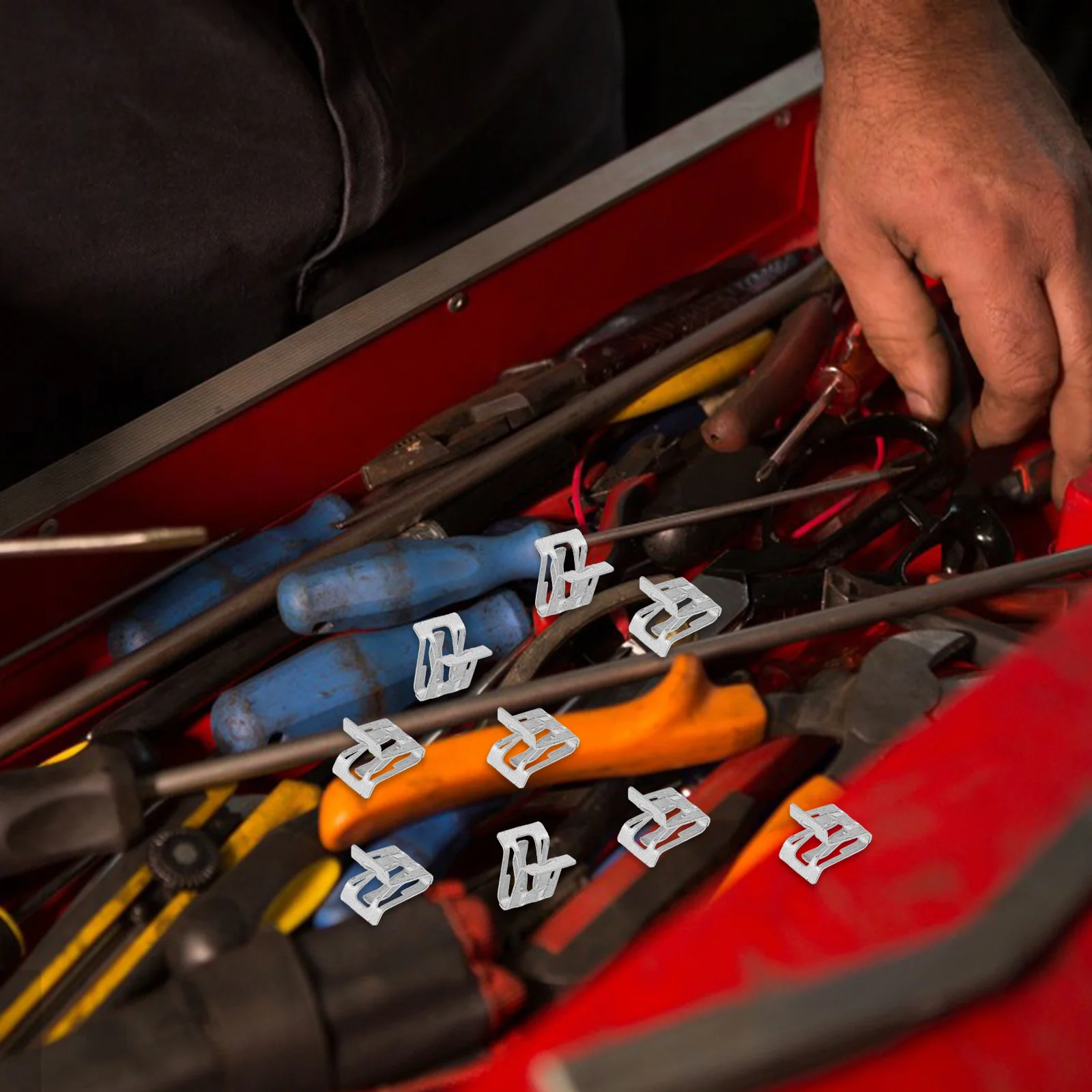 

10Pcs Automotive Panel Metal Retainer Interior Steering Wheel Trim Fastener Center Console Dashboard Moulding