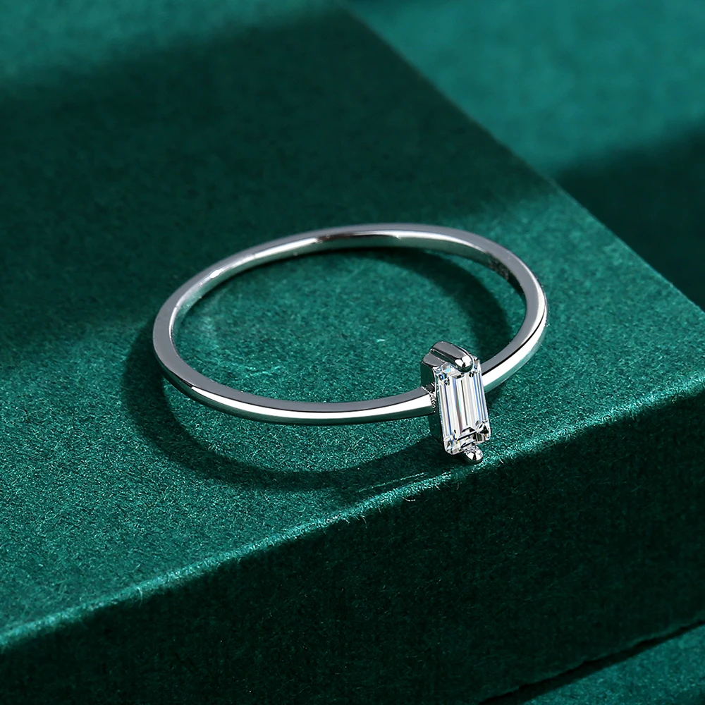 Women's 925 Sterling Silver Exquisite Rectangle Ring, Gift