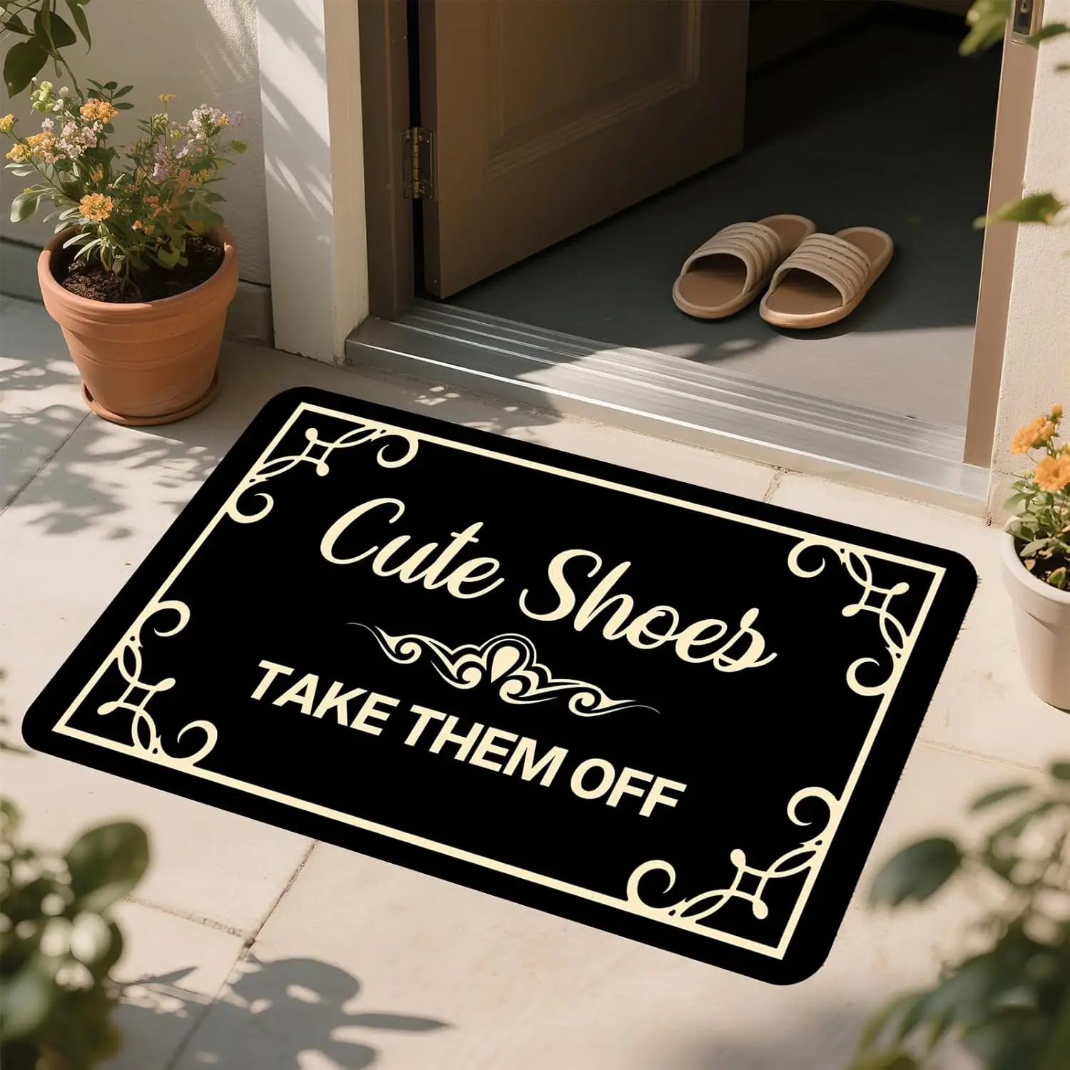 Welcome Please Lose The Shoes Doormat Funny Front Door Mat for Indoor Outdoor Entrance Mat Home Halloween Housewarming Gift