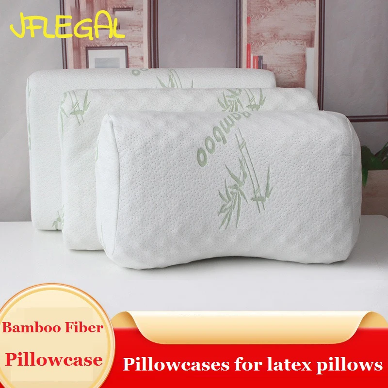 JFLEGAL Bamboo Fiber Latex Pillowcase Bamboo Flower Pattern Memory Foam Pillowcase 60x40 Home Adult Pillowcase Pillow Cover