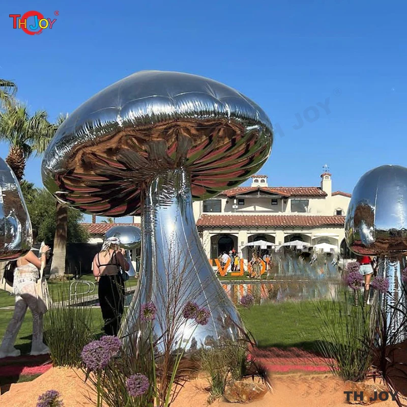 

Giant Realistic Inflatable Mushroom with Led Lights 2 Meters High Party Stage Lifelike Mushrooms Props Decorative Toys