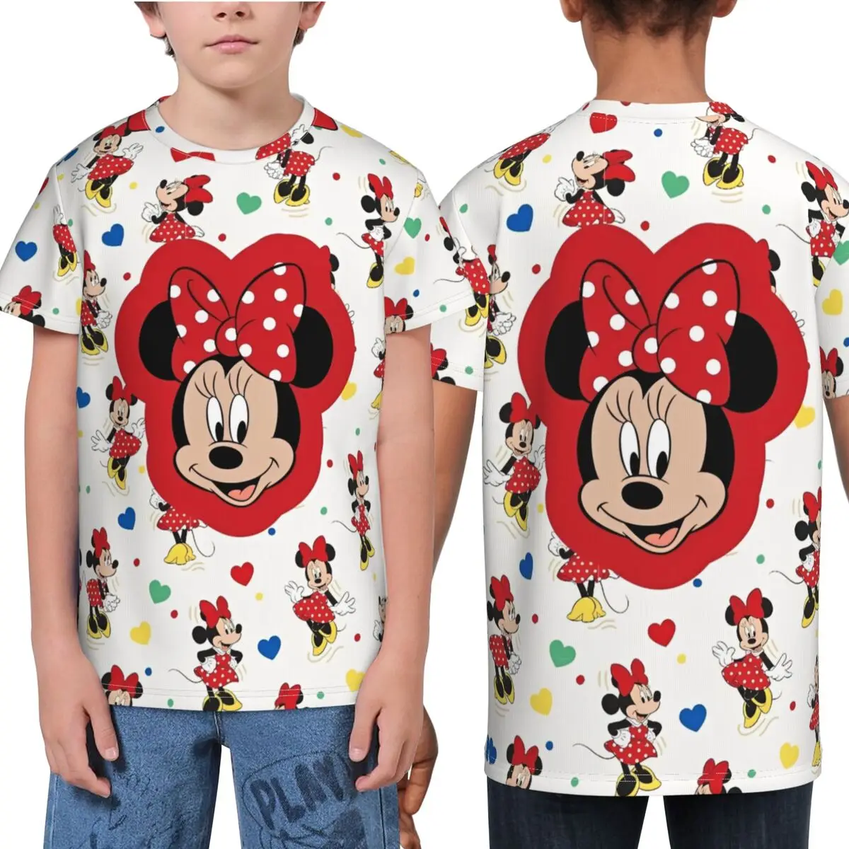 Minnie Mouse Mickey Mouse T-Shirt For Students keyword1 Casual Soft Comfy T-Shirts Cheap Spring Harajuku Tees Custom Clothes