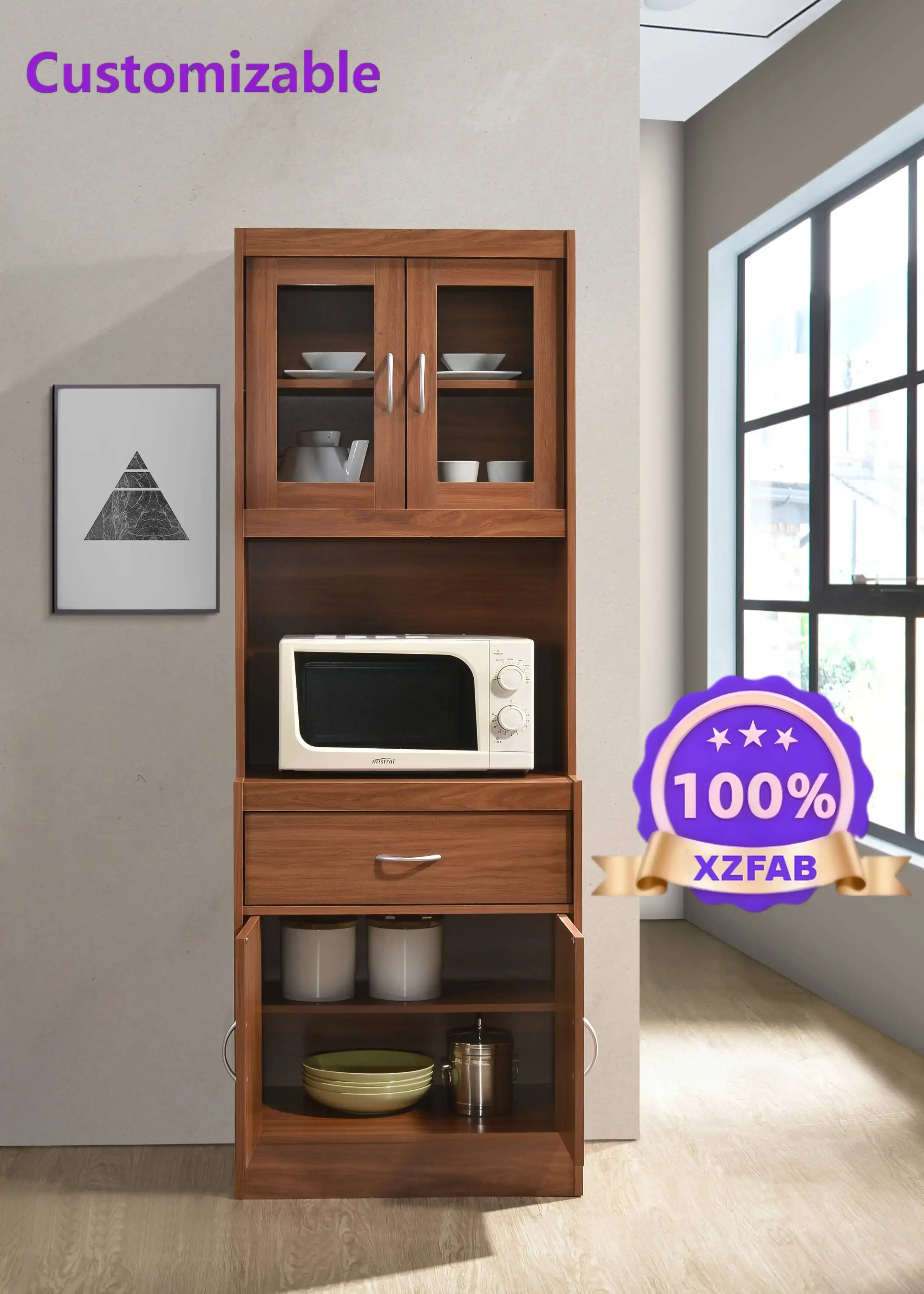 Factory Direct 2026 Modern Storage Kitchen Cabinet with 1 Drawer and 1 Large Open Shelf,Sturdy & Durable, plus Space