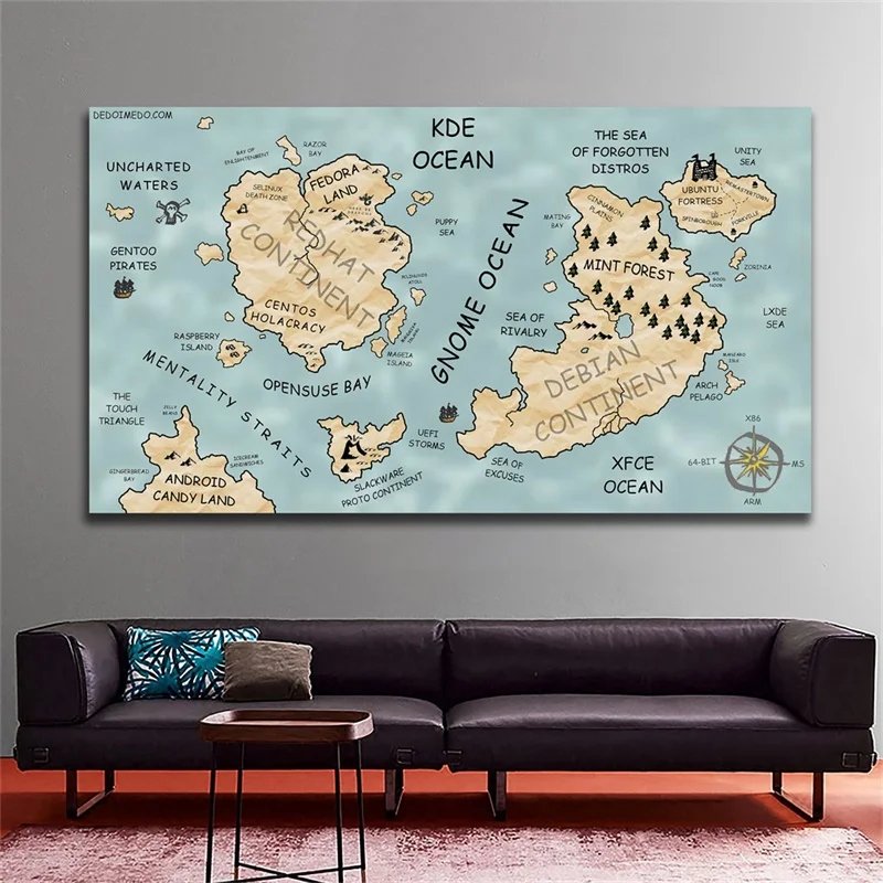 90*60 سنتيمتر خريطة خمر غير المنسوجة حائط لوح رسم ملصق فني و يطبع الصور غير المؤطرة غرفة المعيشة ديكور المنزل