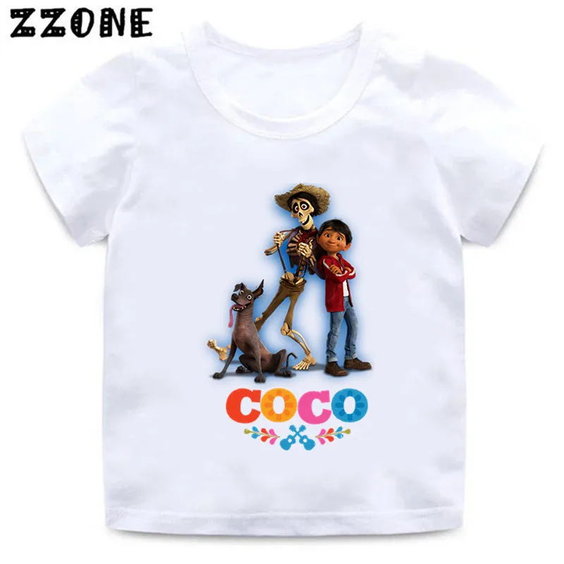 Hot Sale Movie Pixars COCO Print Cartoon Kids T-Shirts Girls Clothes Baby Boys Short Sleeve T shirt Summer Children Tops,ooo5803