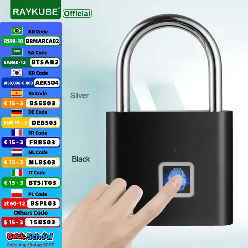 RAYKUBE P2 Умный замок с отпечатками