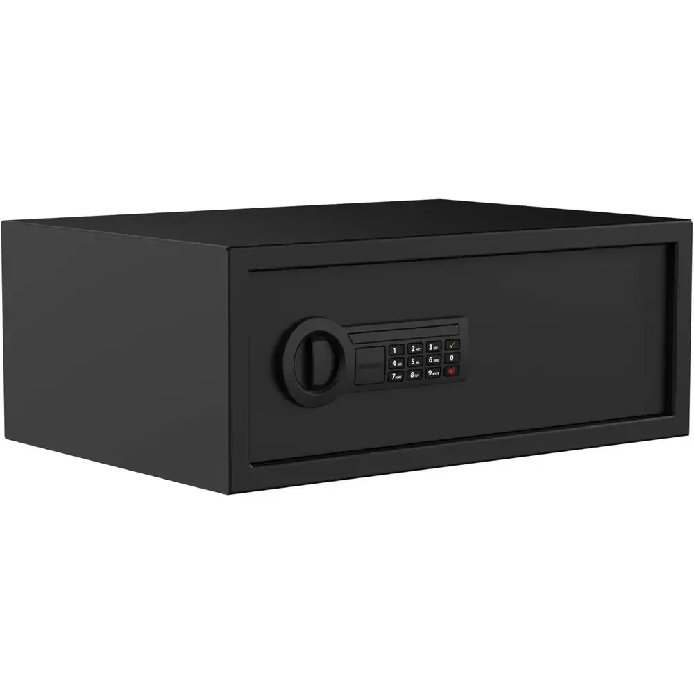 Ultra-Secure Steel Home Office Safe with Electronic Lock, Interior Light, Alarm, Laptop Compartment, and Backup Key