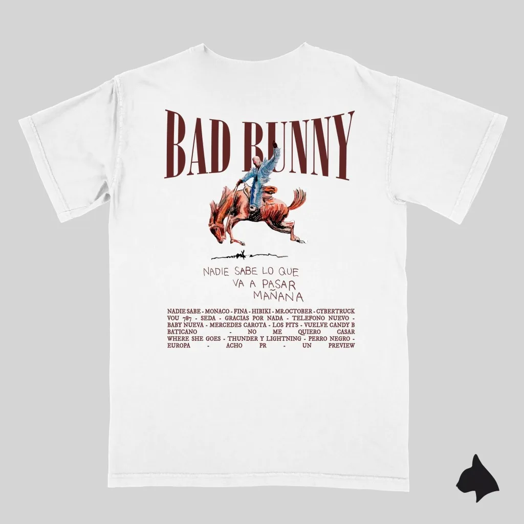 Monaco Bad Bunny Print T-shirt Men Women Top Streetwear Oversized Y2k Short Sleeve Cotton Soft Fashion Female Male Tee Shirts