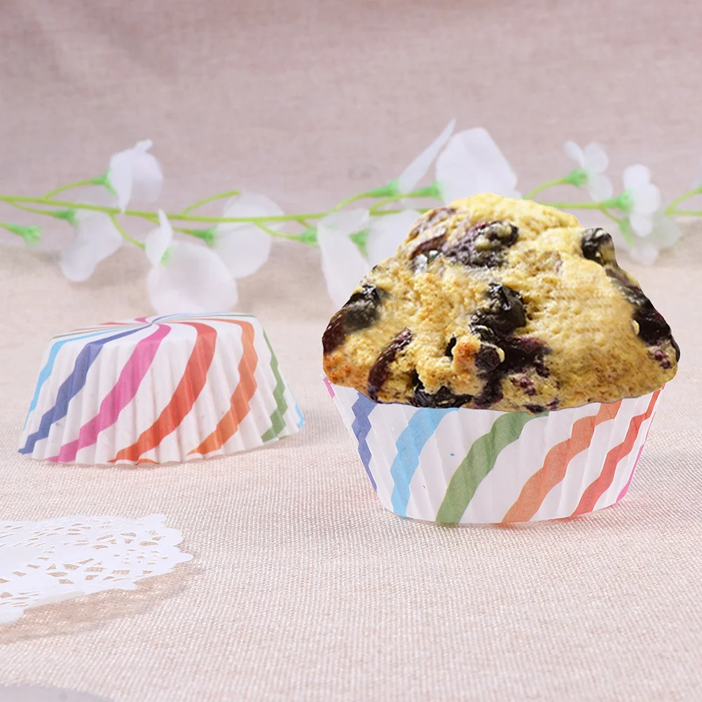 

200Pcs Disposable Baking Cups Colorful Cupcake Cups Party Tableware Paper Liners for Birthday Halloween Family Gathering