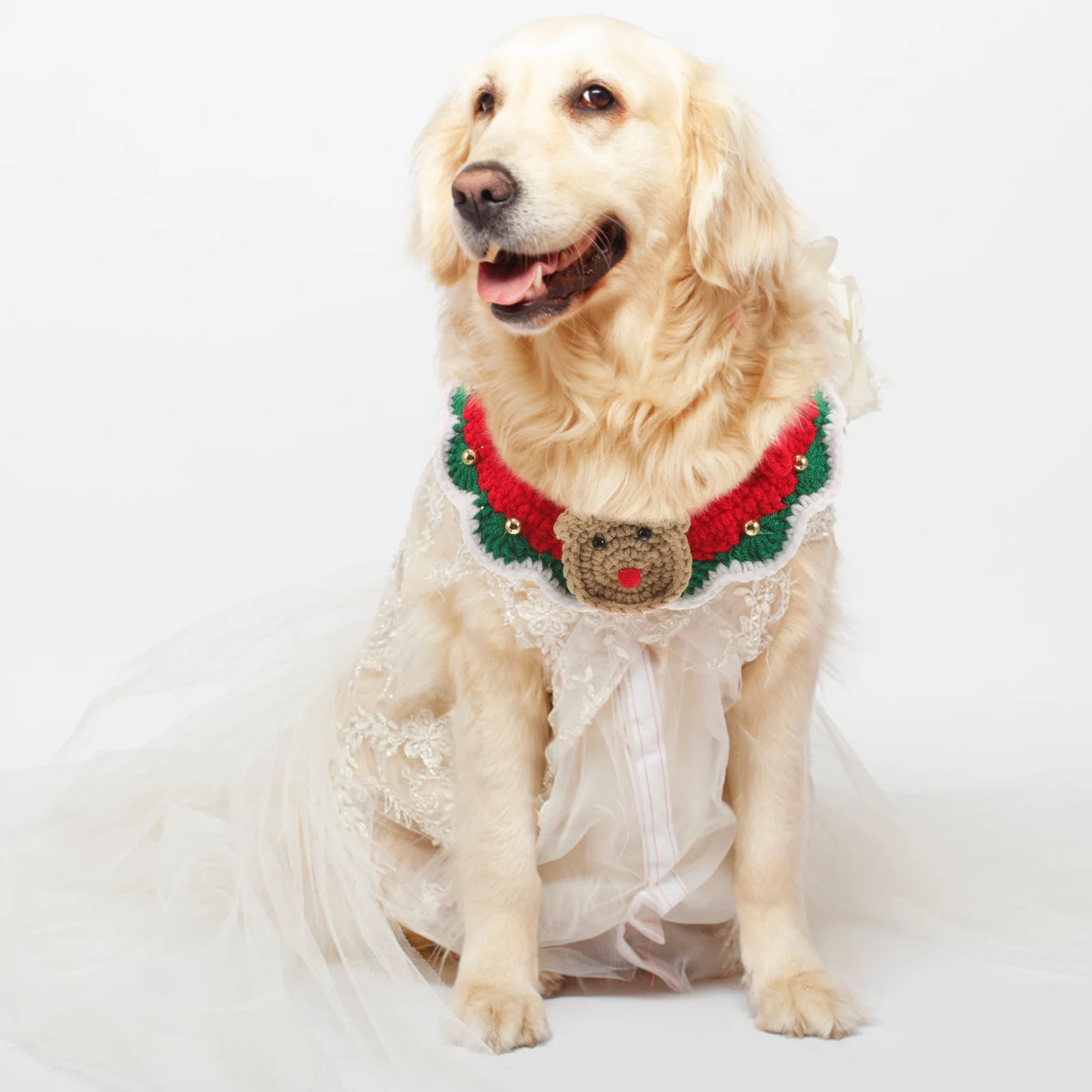 

Adorable Pet Christmas Scarf Warm Dog Cat Accessory Soft Knit Costume Decor Kitten Xmas Gift Cat Christmas Gift