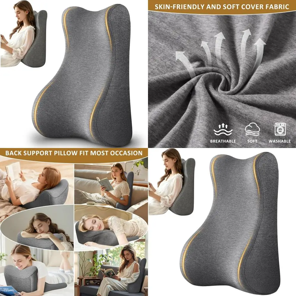 

Ergonomic Memory Foam Wedge Pillow for Bed, Comfortable Back Support for Sitting and Sleeping, Ideal for Adults on Bedrest, Couc