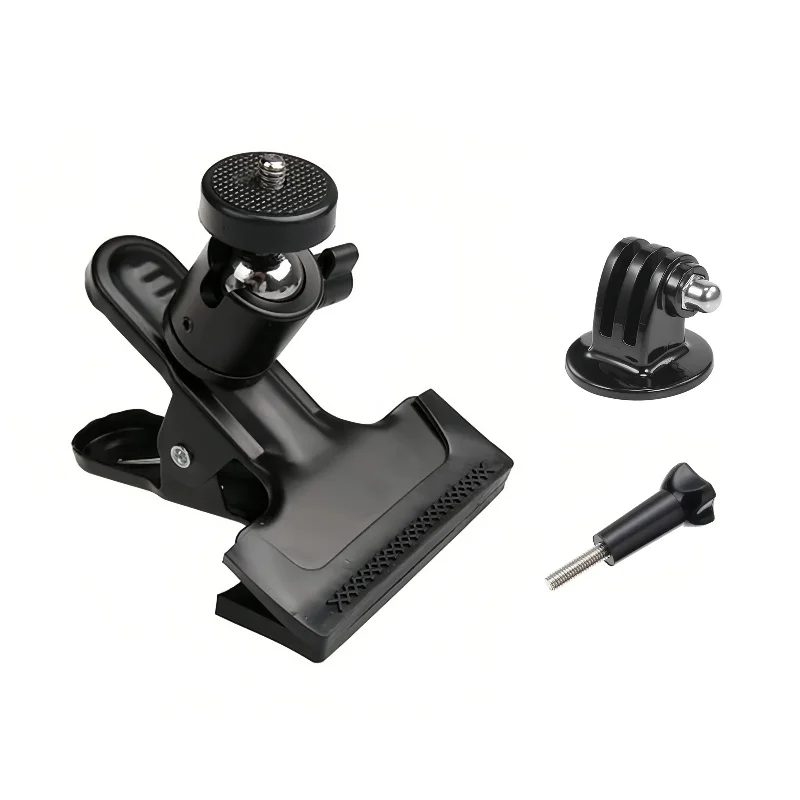 Camera Clip Clamp Flash Holder Mount with 360 Swivel Photography Ball-Head 1/4' Threaded Screw for GoPro DJI Action Camera