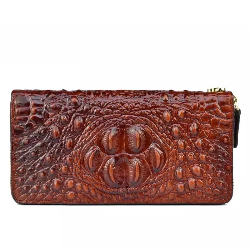 Crocodile Pattern Genuine Leather Woman Wallet Large Real Cow Leatther Purse Luxury Alligator Ladies Clutch Bag