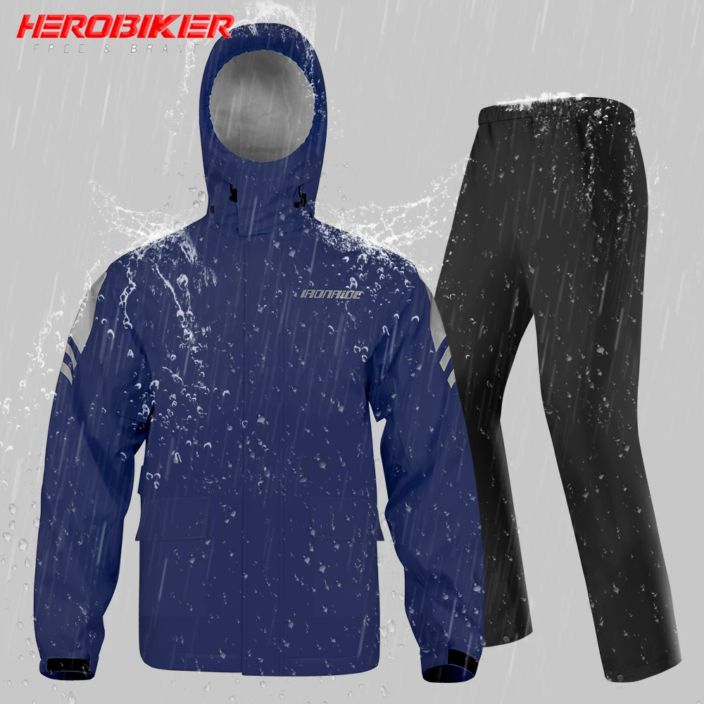 Motorcycle Rain Coat Suit Motobike Rain Cover Suit Men's Raincoat Suits Waterproof Moto Rain Set Motorcyclist Riding Protection