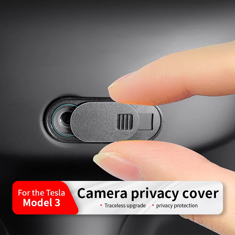 Cache-caméra de protection de la vie privée pour Tesla Model 3 Y, accessoires de console centrale, bloqueur de webcam coulissant, garniture autocollante intérieure