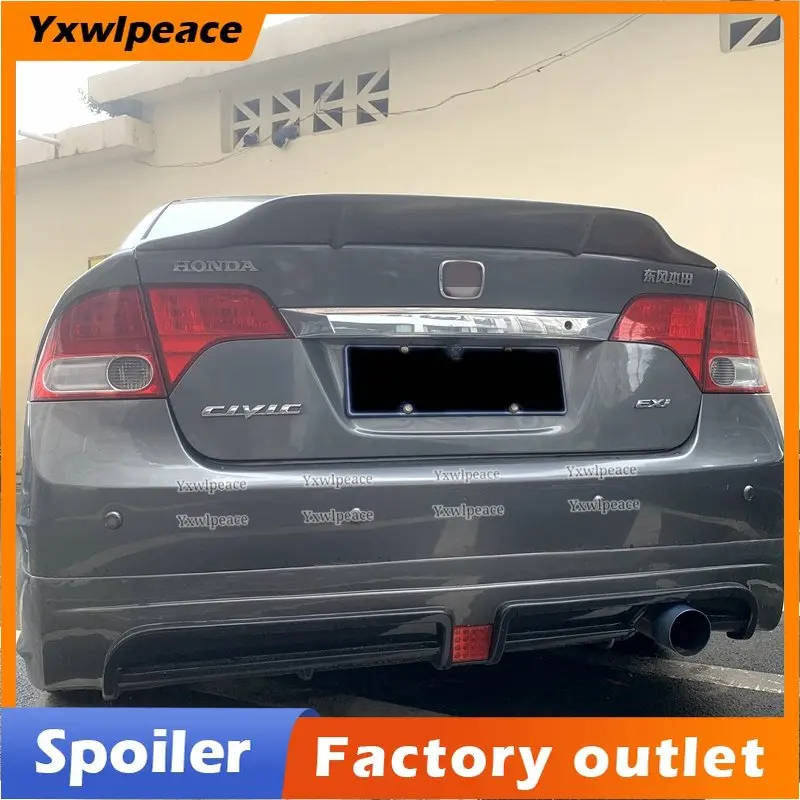 

For Honda Civic 2006 2007 2008 2009 2010 2011 Spoiler ABS Material Primer Color Car Rear Trunk Lip Wing Spoiler