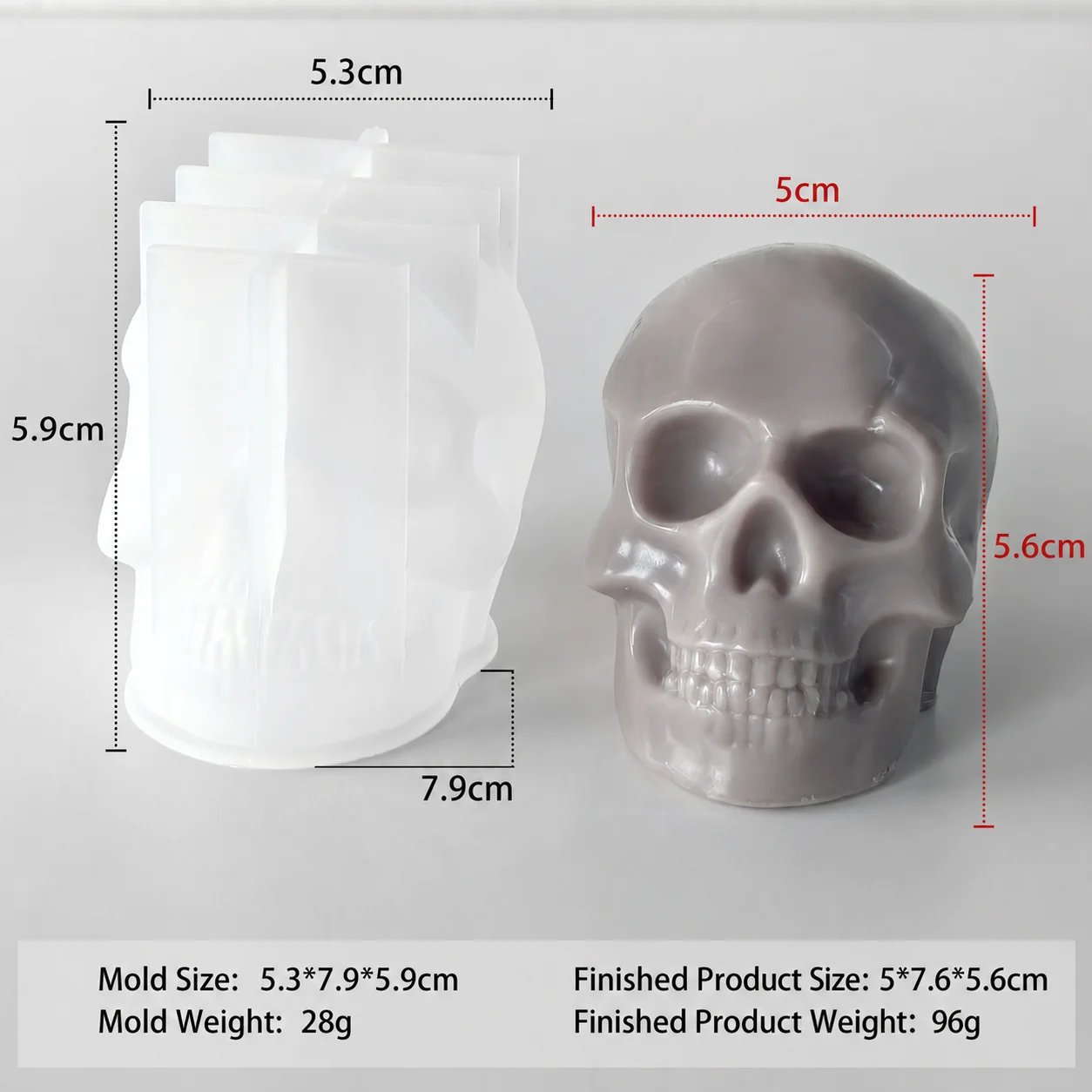 Skull Resin Mold Seasonal Skull Plaster Mold Skull Candle Mold Flexible For Resin Ornaments Party Table Displays Decorative