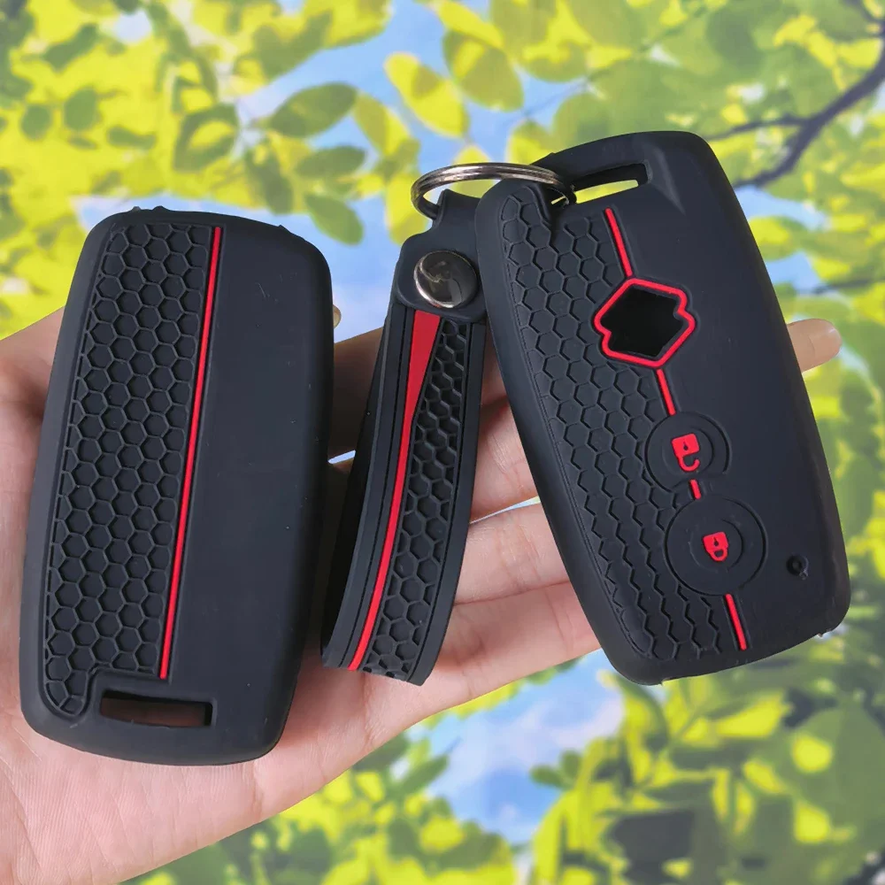 Sporty Honeycomb Silicone Key Fob Protector With Keychain, Soft Cover For Suzuki Swift Grand Vitara SX4 S-Cross XL-7 Remote Key