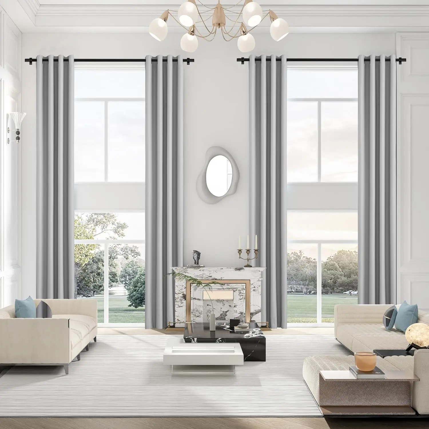 400cm Extra Long Curtain 70-90% Blackout Drapes Room Thermal Insualted Drape for Tall Window High Ceiling image 5