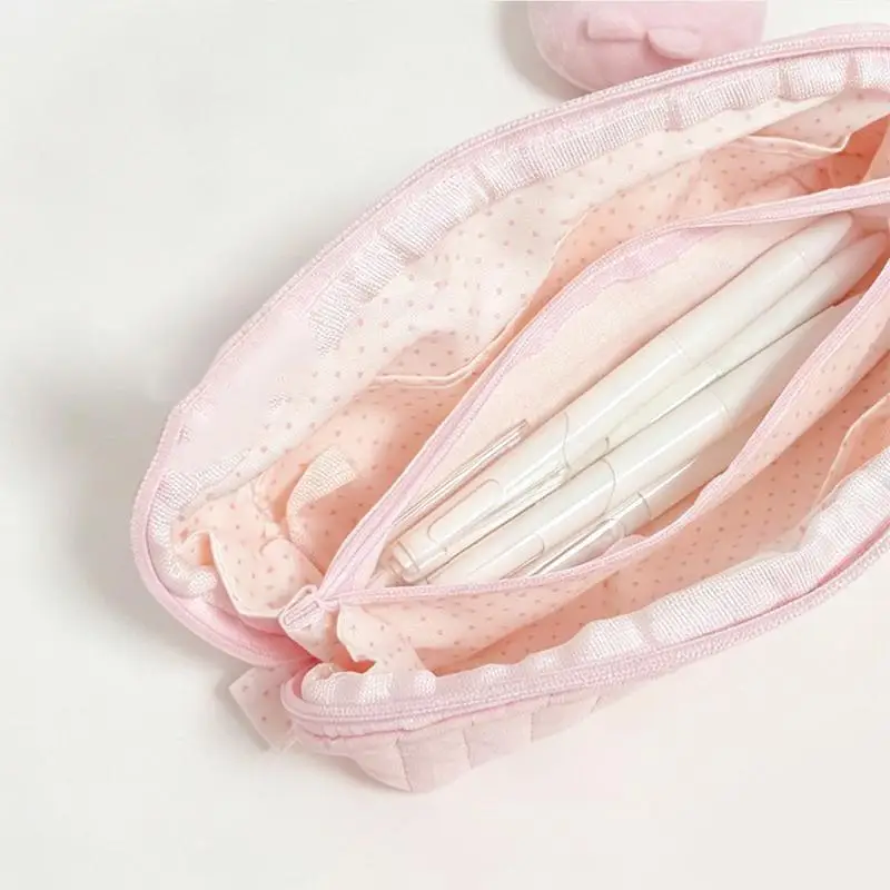 Niedliche Stifttasche mit großer Kapazität, gestepptes tragbares Federmäppchen, bonbonfarbene weiche Schreibwaren-Aufbewahrungstasche, Geschenk für Schüler. – Detail 19