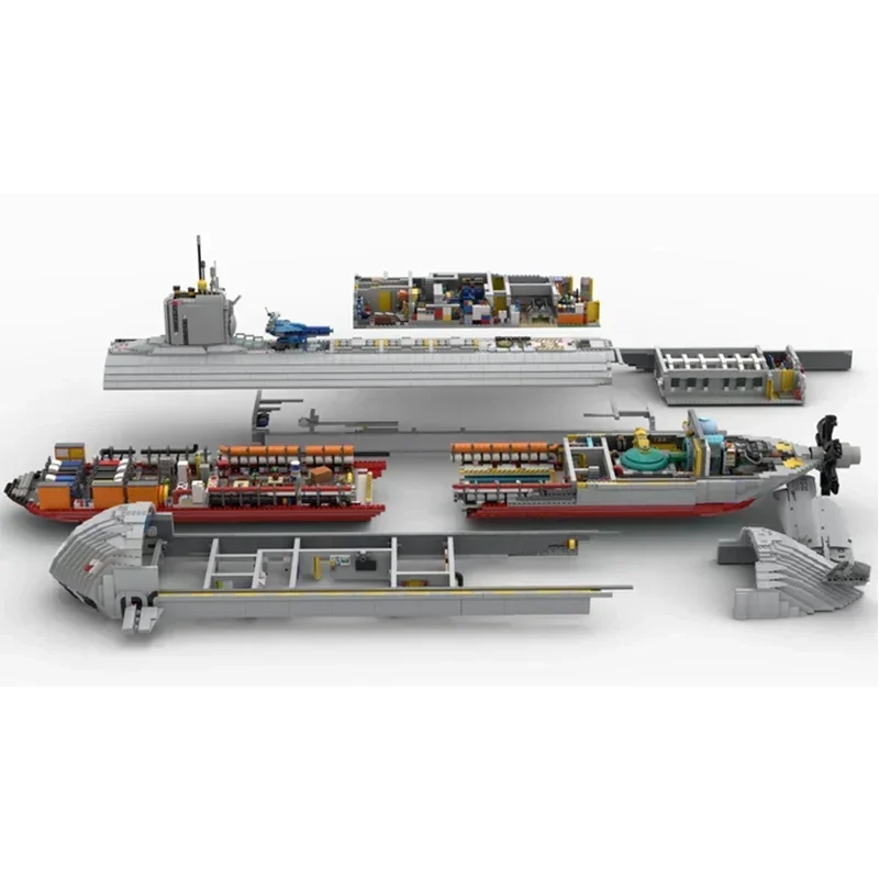 Moc tijolos de construção modelo de barco militar troperman tecnologia submarina blocos modulares presentes brinquedos de natal conjuntos diy montagem