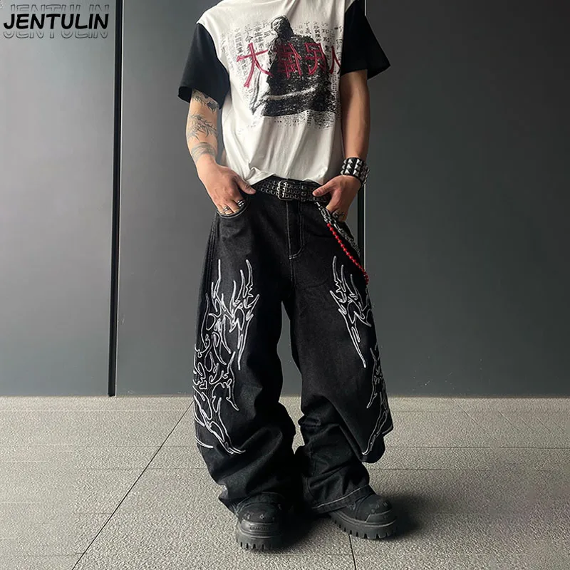 

Новые деловые мужские джинсы, повседневные прямые брюки, модные классические брюки, мужской бренд Y2K, корейская уличная модная мужская одежда