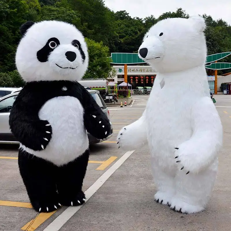 2M/2.6M/3M Inflatable Giant panda kolar bear Long Plush adult size inflatable panda mascot cosplay costumes For Party Events