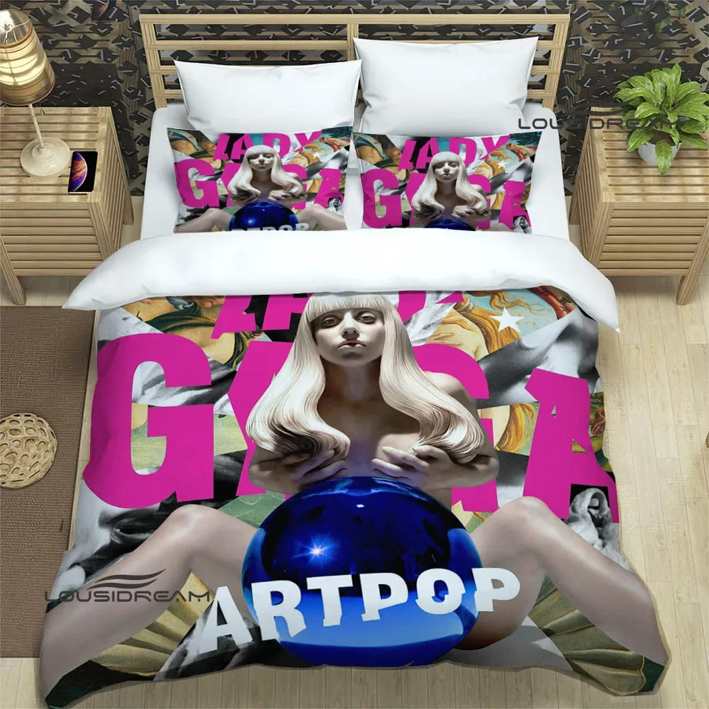 Star L-Lady-Gaga printed Bedding Sets exquisite bed supplies set duvet cover bed comforter set bedding set luxury birthday gift