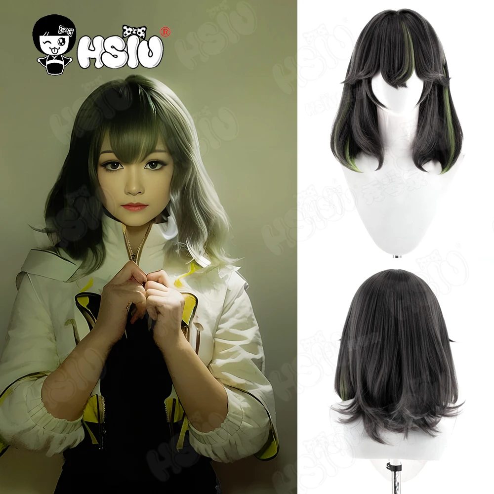 

Sefina Cosplay Wig Fiber synthetic wig「HSIU」40CM Gray mixed yellow green short Wig+Wig cap Game FF14 Sefina cosplay Wig