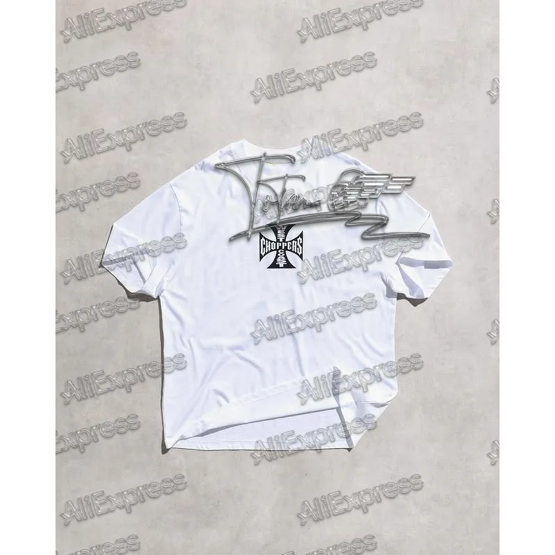 25 New Fashion Trendy Streetwear Choppers Tide Brand Stampa Maglietta a maniche corte Retro HighStreet Abbigliamento Casaul Allentato Top Tee