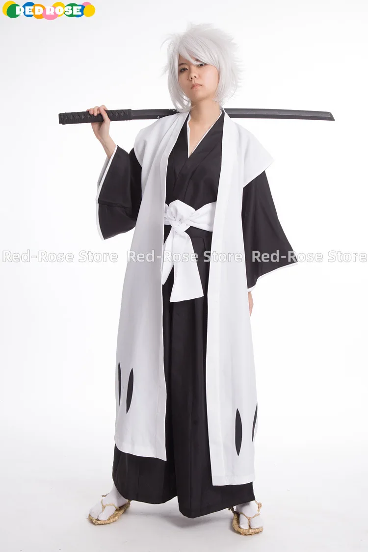 《Custom Size》Anime Bleach Cosplay Costume Hitsugaya Toushirou  Male Unisex Halloween Kimono Set Clothes Hitsugaya Bleach