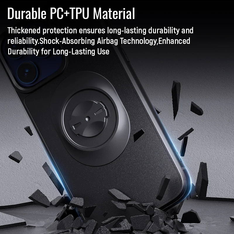 حافظة مضادة للصدمات لهاتف آيفون XR/11/12/13/14/15/16/17 Pro Max حافظة هاتف سريعة التركيب مع محول لحامل هاتف الدراجة Garmin #3