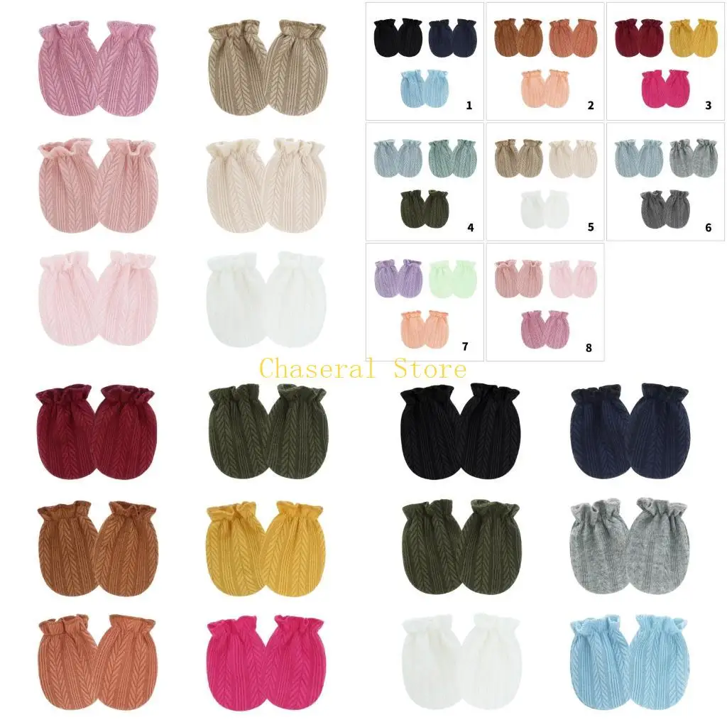 E7CE Gentle Infant Handcover Smooth Cotton Fabric Prevents Unintentional Face Scrapes