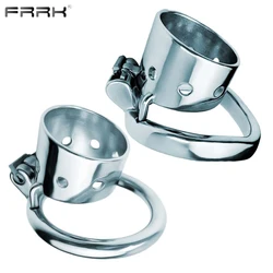 FRRK Steel Short Hollow Cylinder Male Chastity Cage With Round Curve Penis Rings Cock Lock Adults Games Sex Toys For Men Gay 18+