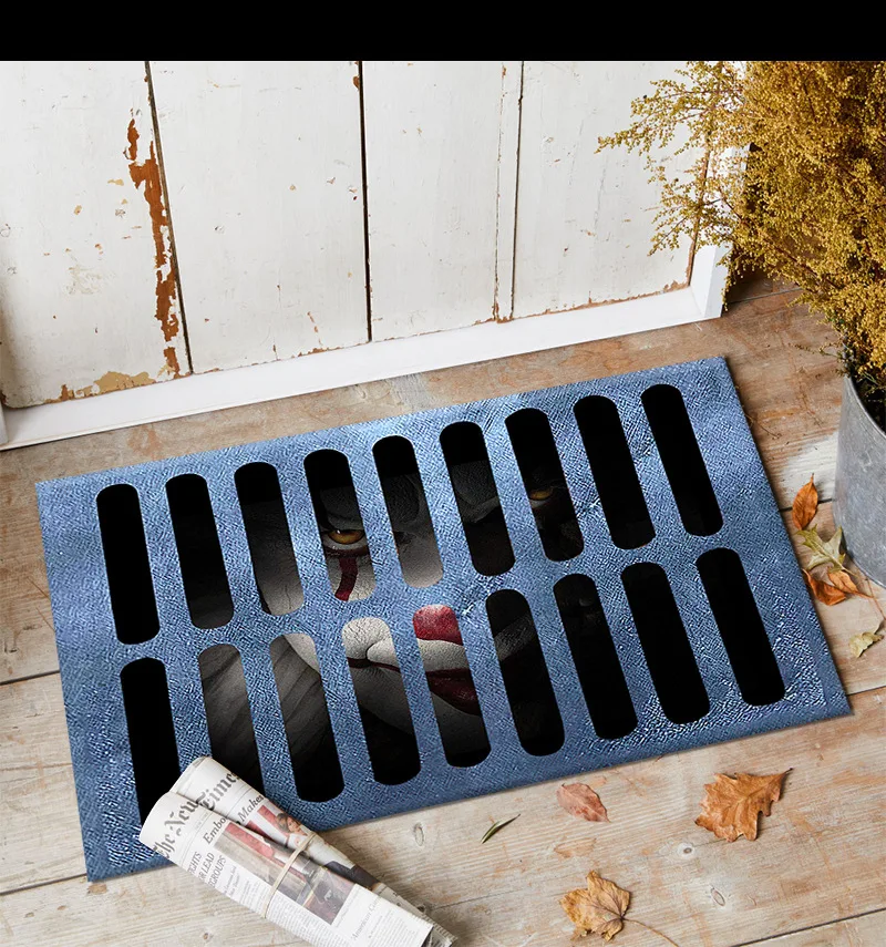 VIKAMA هالوين مهرج المجاري الكلمة حصيرة غرفة المعيشة المطبخ الكلمة حصيرة سجادة غرفة النوم غرفة الطعام ديكور المنزل