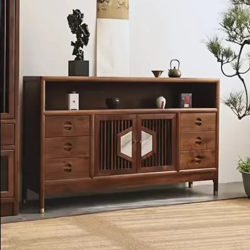 

American black walnut dining side cabinet, living room locker, household all solid wood porch locker, tea cabinet