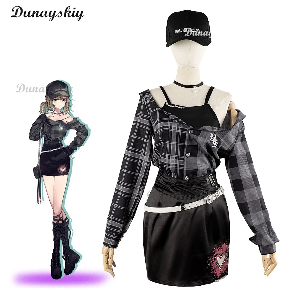 Project Sekai VBS Azusawa Kohane, комплект для косплея, униформа Café-Themed, пальто, парик, наряд для ролевых игр на Хэллоуин/аниме