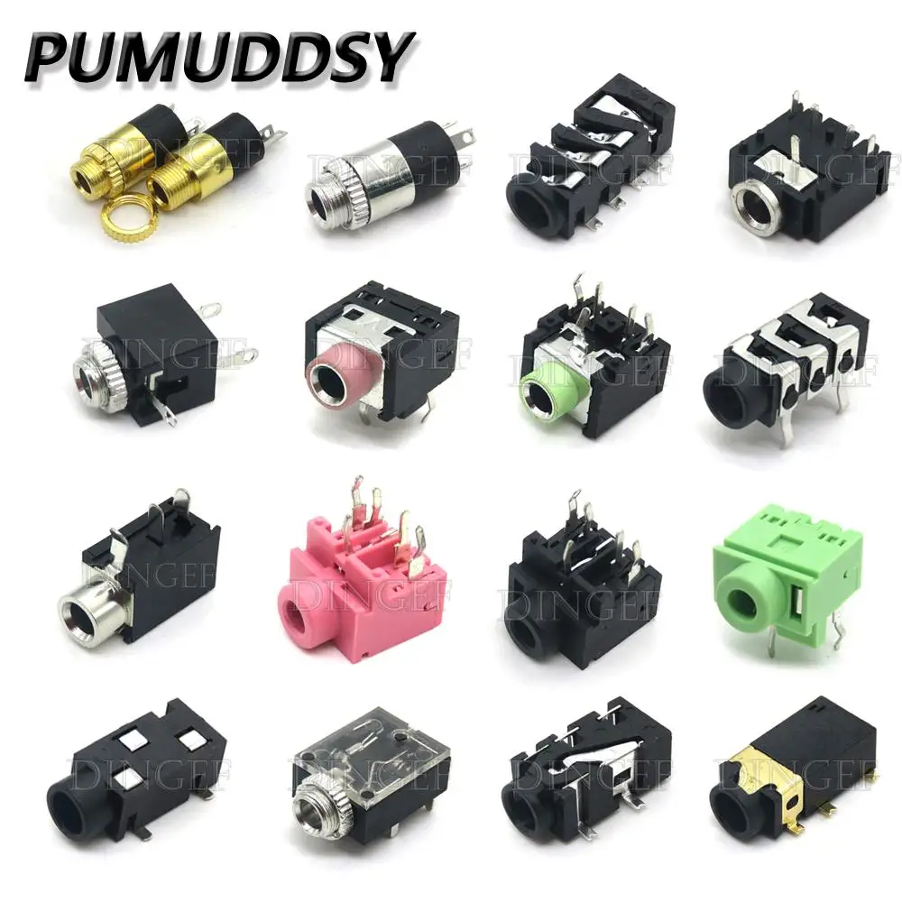 10PCS Headphone jack 3.5MM PJ Audio video female dual channel stereo jack Jack Socket Stereo Solder Panel Mount PJ-313 PJ-392 PJ