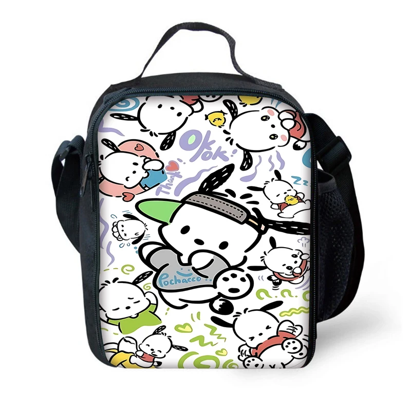 Cute Cartoon P-pochaccos Child Insulated Large Capacity Bag for Boy and Girl Student Outdoor Picnic Thermal Cooler Lunch Box