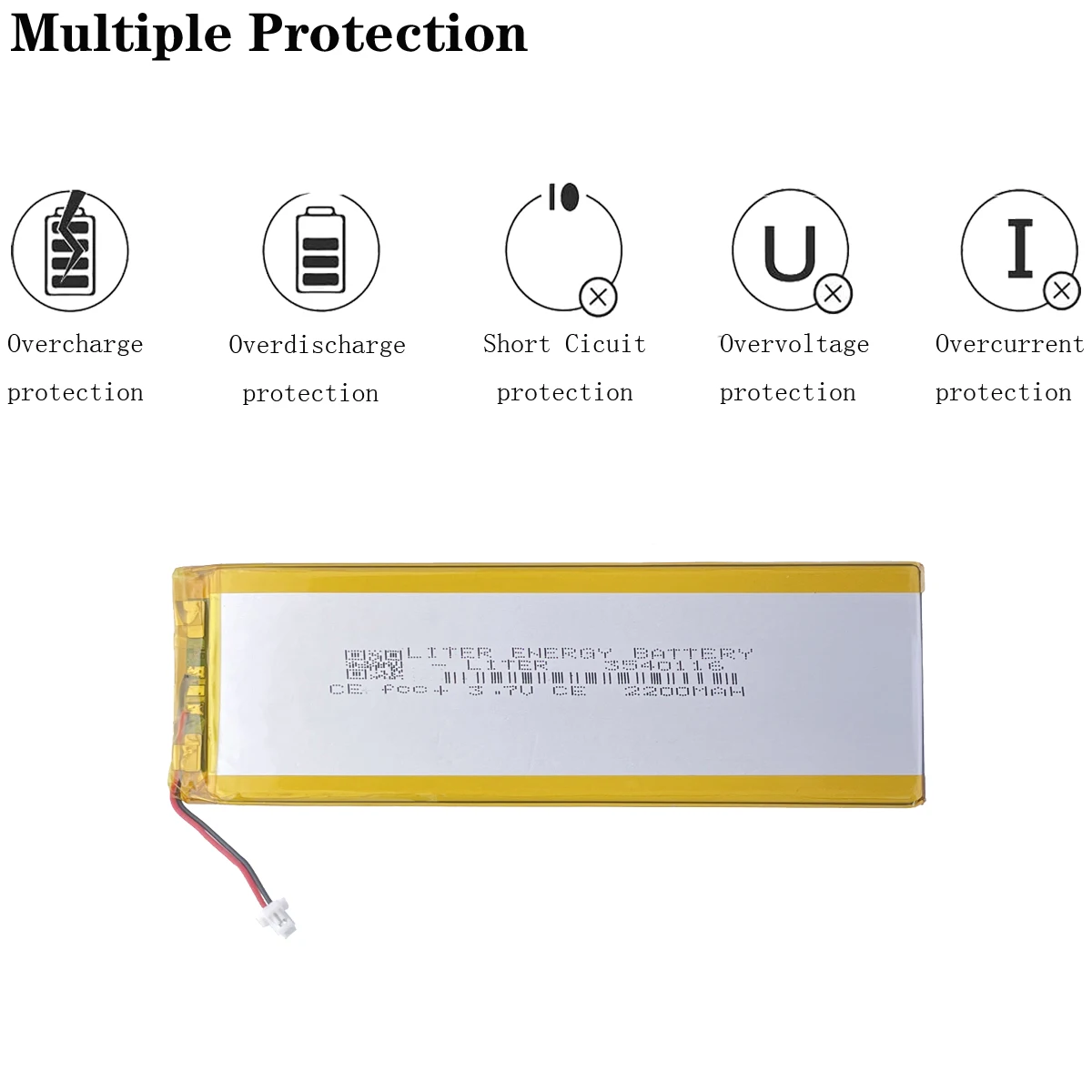 Wtyczka 1,0 mm 3540116   Akumulator litowo-polimerowy 3,7 V 2200 mAh do klawiatury Bluetooth ems65 Produkty cyfrowe Aurora R2