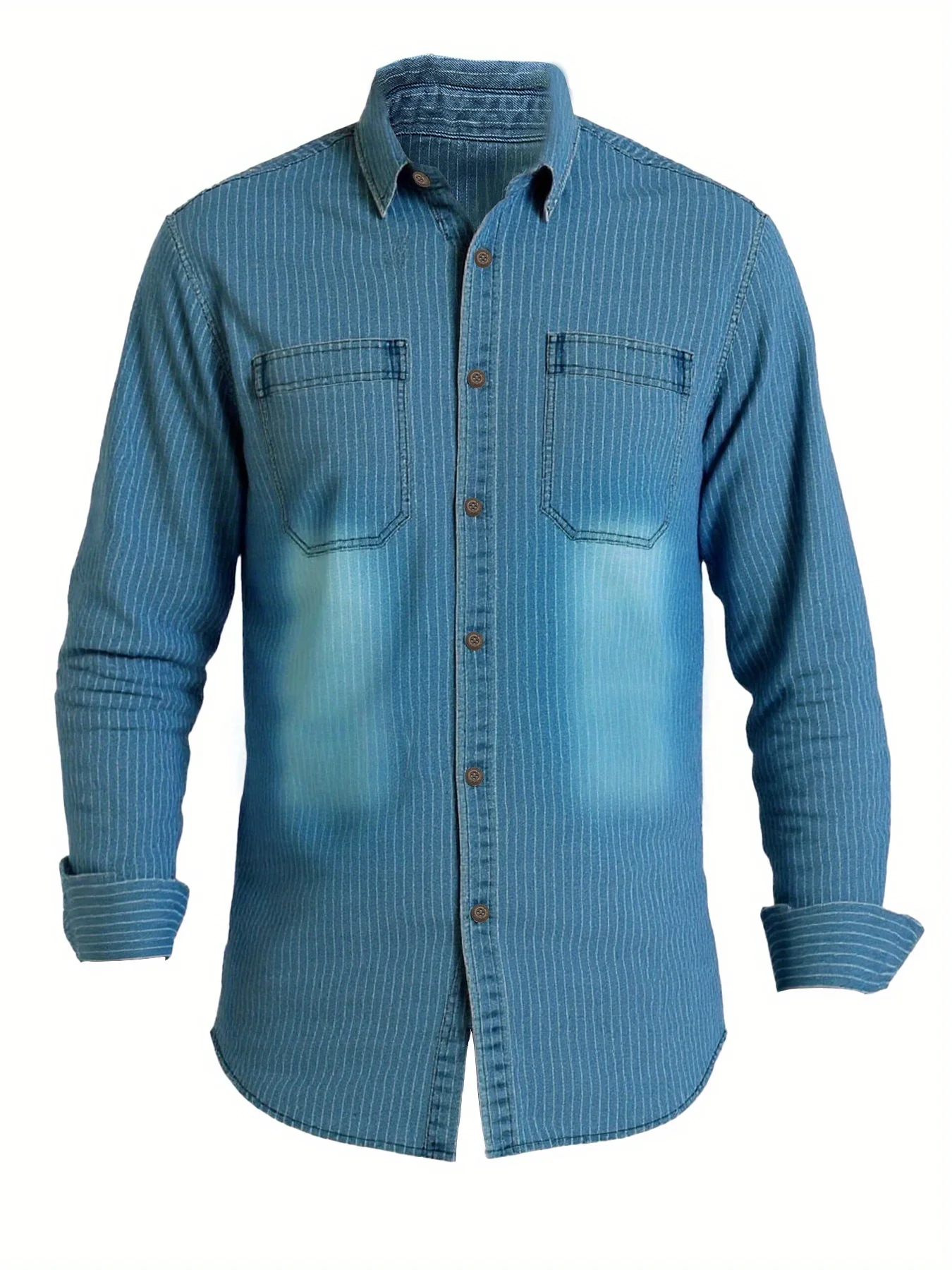 

Geng Yuanshi Selection Denim Shirt Long Sleeve New Trend Men's Casual Versatile High-Grade Double Pocket Top Denim Men's Shirt