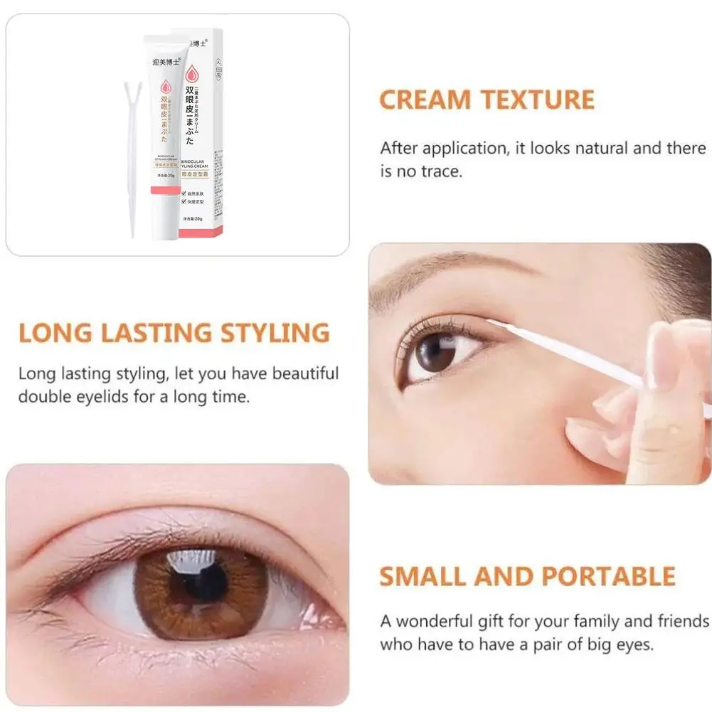 3pcs X20g Double Eyelid Styling Cream Invisible Eyelid Glue Natural Liquid Eyelid Tape for Women Shaping Outline Charming