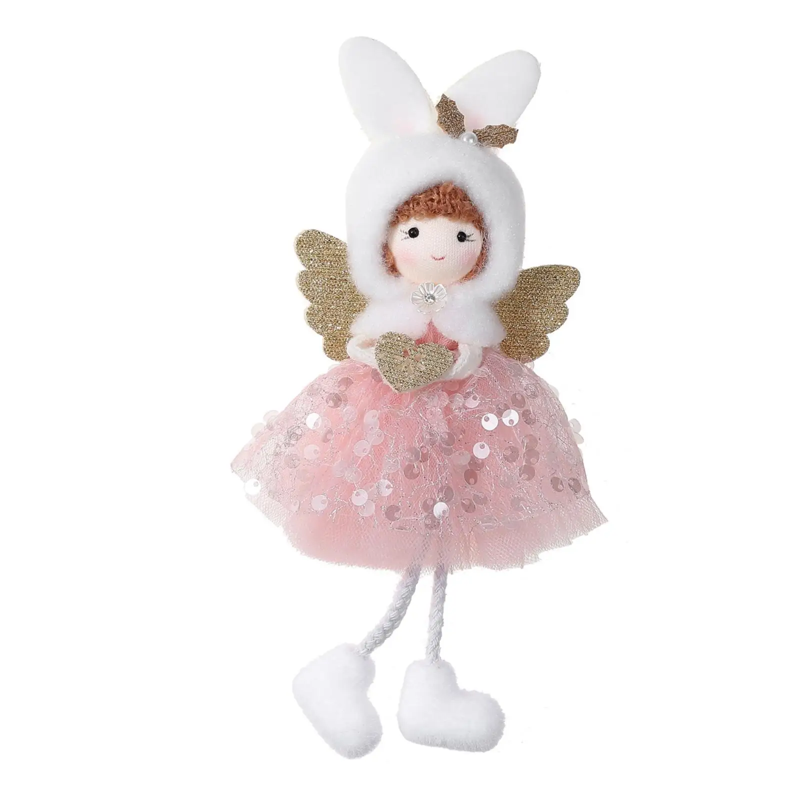 Lightweight Angel Hanging Figure with Built in Loop Soft Polyester for Christmas Tree Garland Wreath Decor