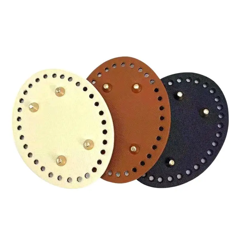 1 Stück/bagung Bunter langer PU-Leder-Taschenboden, handgewebte Taschenbasis mit Nieten für DIY-Handtaschen, Polsterunterlage, Zubehör – Detail 6