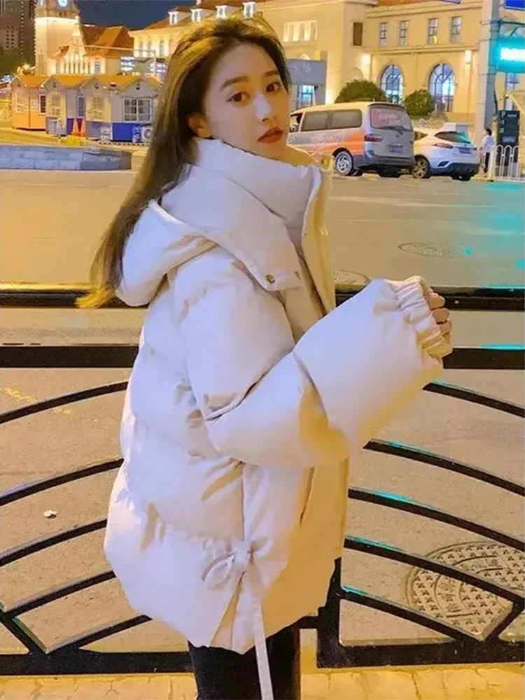 

Hooded Down Cotton Jackets Coats Tops Loose Winter Snow Wear Warm Casual New Elegant Korea Women