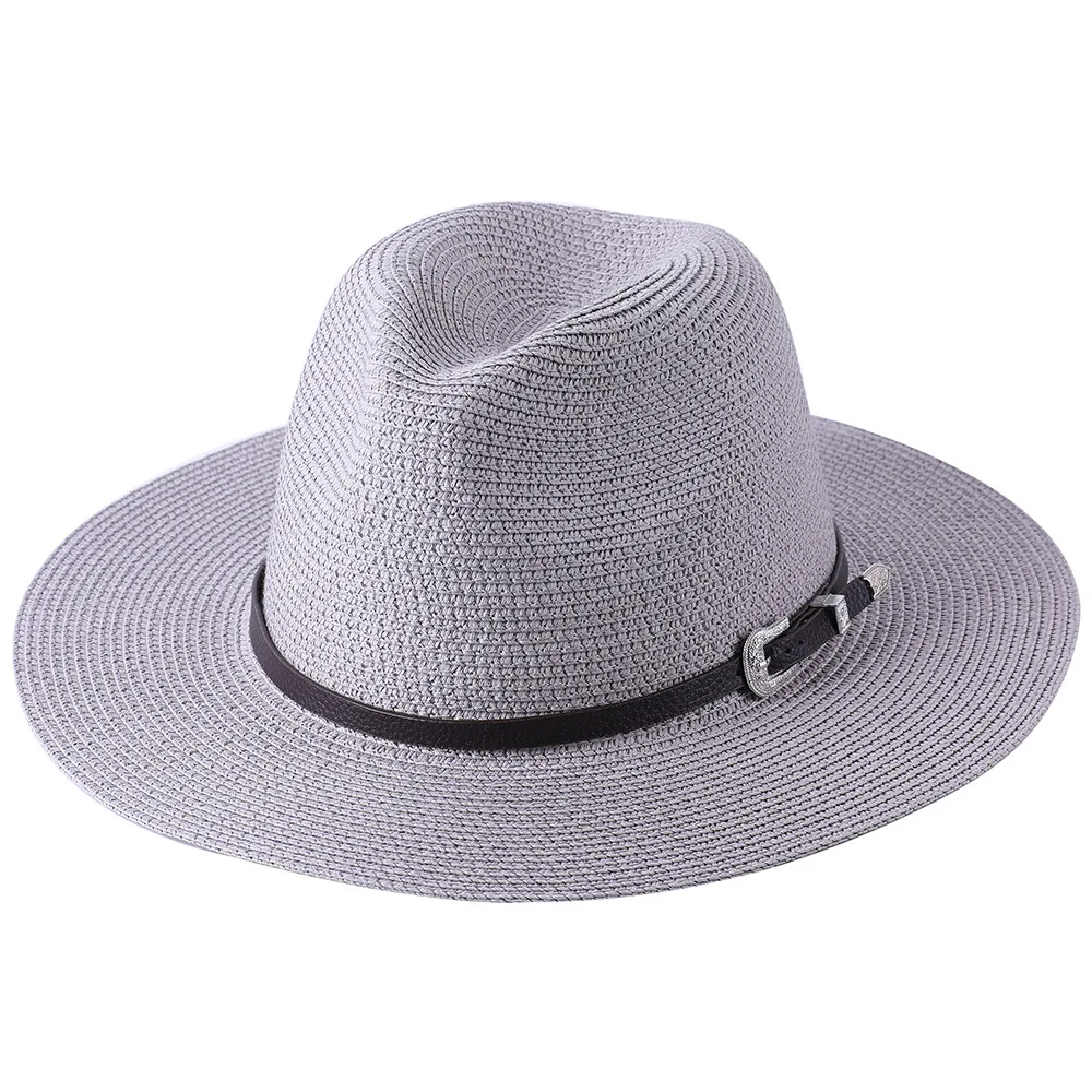 60cm große Größe Mode Stroh Eltern-Kind-Hut für Frauen Männer Sommer Papier Panama Jazz Strand Hüte Reise UV-Schutz Sonnen kappe – Detail 12