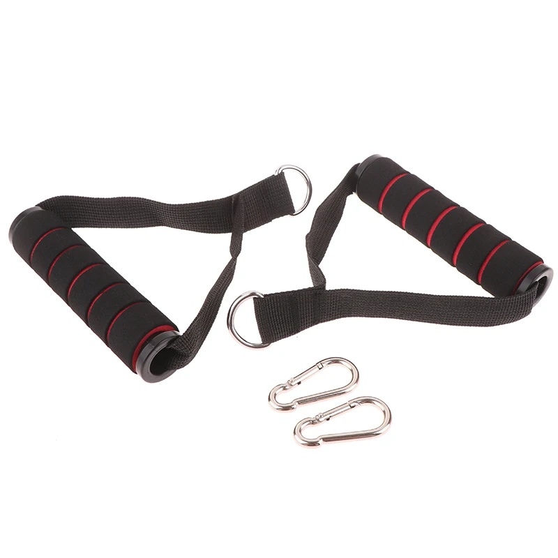 Metal Handles for Cable Machine, Resistance Bands and Fitness Training, Heavy Duty D-Ring Gym Grips with Hooks