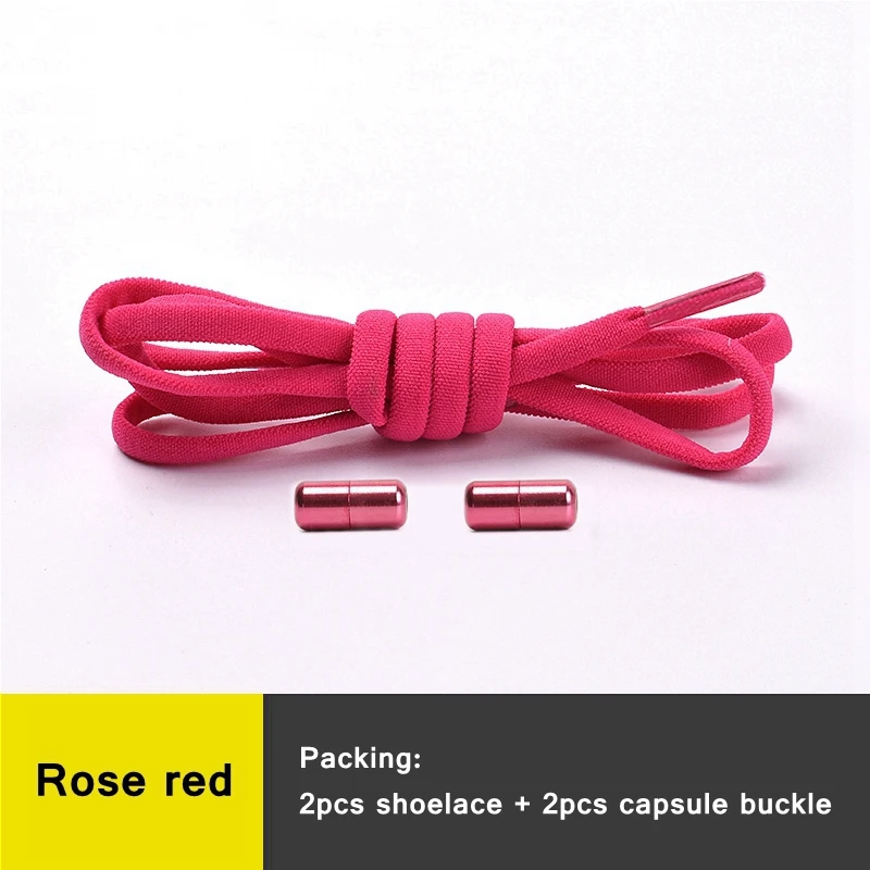 21 kleuren Geen stropdas schoenveters voor sneakers Elastische veters Ronde metalen slot Luie schoenveter 1 seconde snel aan en uit unisex