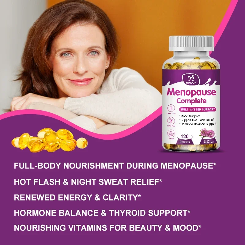 Advanced Menopause Complete Capsules, Support Soothes Joint Discomfort, Heart Health & Cognitive Function, GMP Certified, Vegan