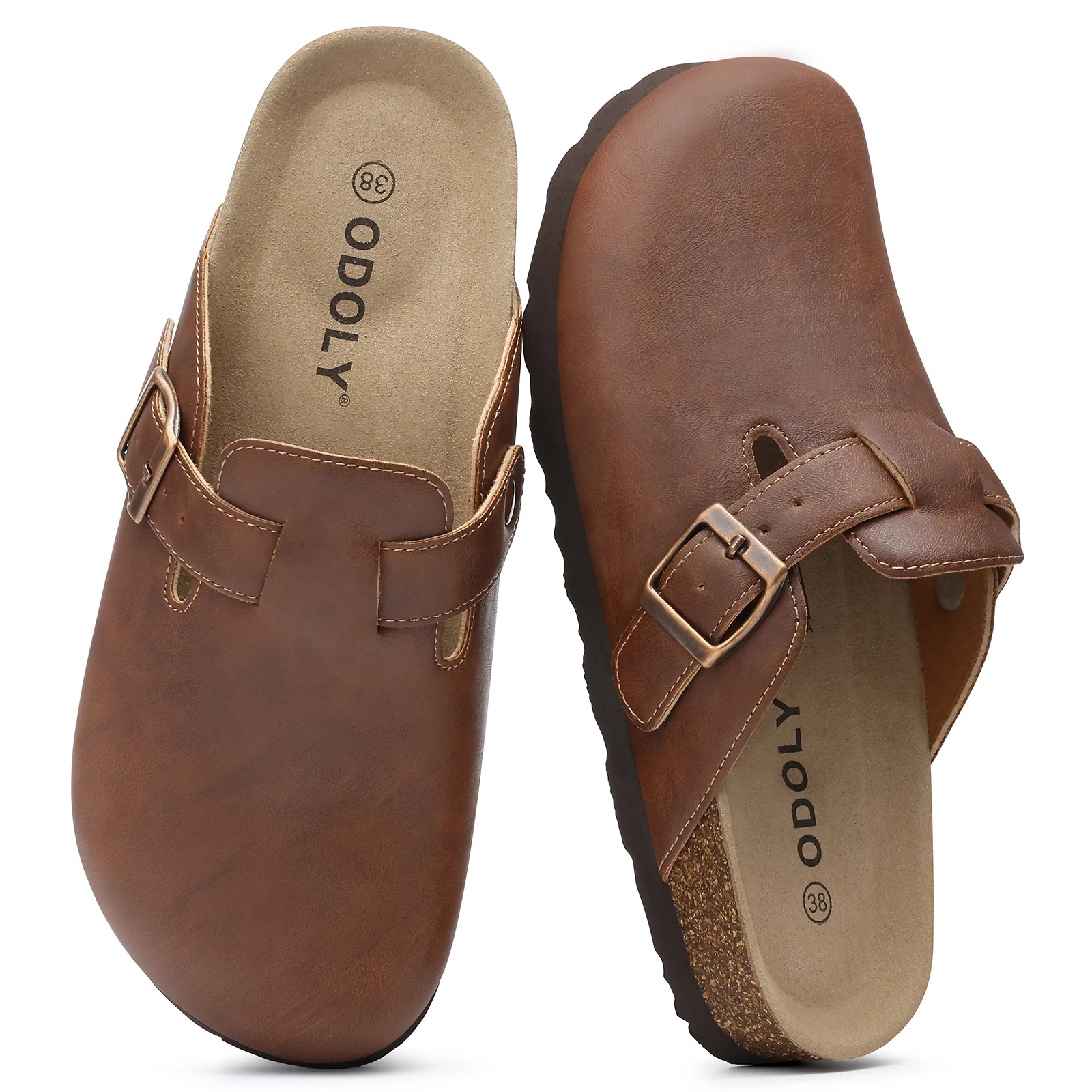 Gacimy Vegan Leather Cork Clogs, Fashion Arch Support Mules, Unisex Slip-on For Men & Women_voghion.com